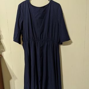 Women's blue loose fitting dress